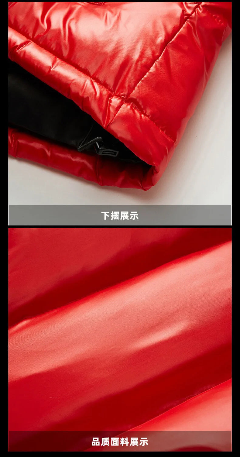 2026 Fashion Waterproof Short Cotton Jackets Men's Black Lightweight Snow Parkas High Quality Glossy Parkas Winter Jackets Male