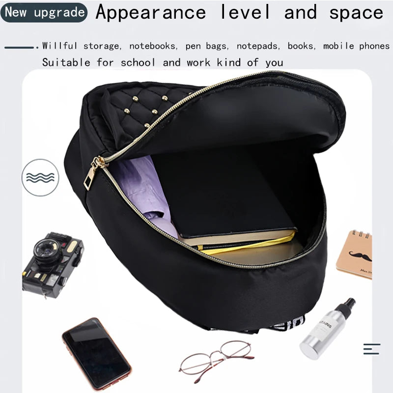 Diamond-Shaped Embroidery Rivet Double Shoulder Bag for Women, New Style, Fashionable Travel Bag, Casual and Versatile Women's B