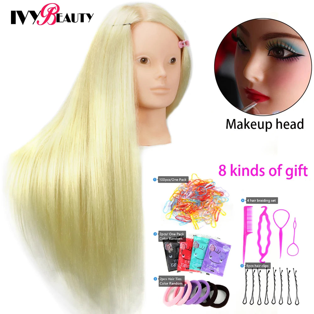 85% Real Human Hair Mannequin Head For Hair Training Styling Professional Hairdressing Cosmetology Dolls Head For Hairstyles