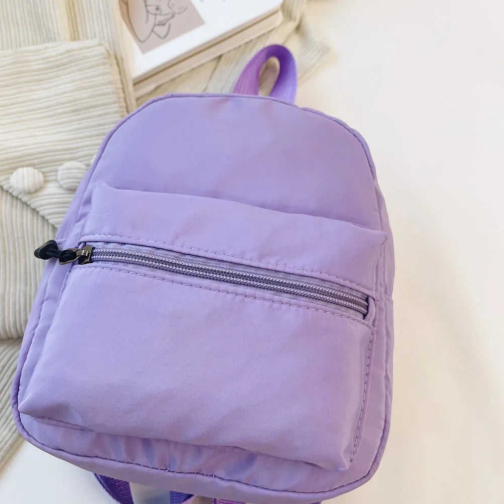 Fashion Solid Color Backpack Women Nylon Knapsack Preppy Style Mini Rucksacks