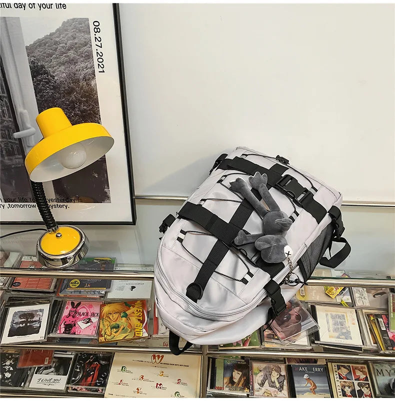 Backpack men and women cool backpack leisure junior high school students backpack personality skateboard