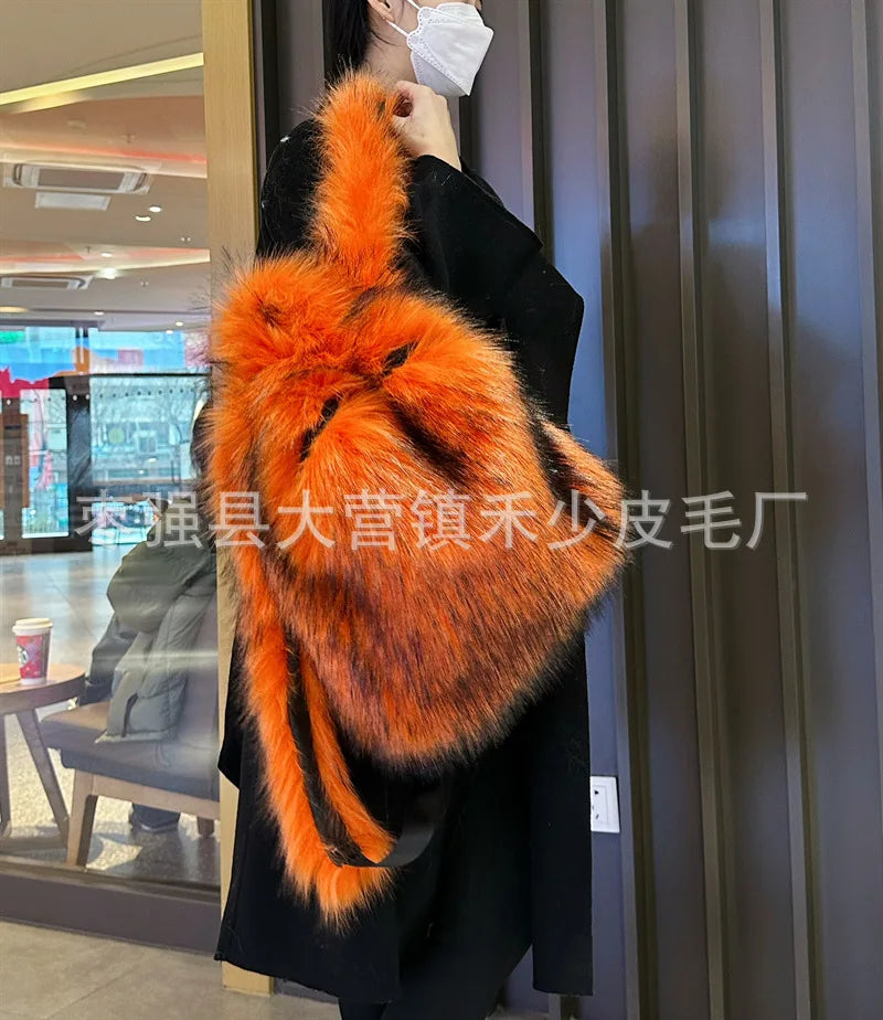 2026 NEW FASHION Y2K Faux Fur FOR Women Backpack Solid Soft Fleece Knapsack Harajuku Style Winter Ladies Bag