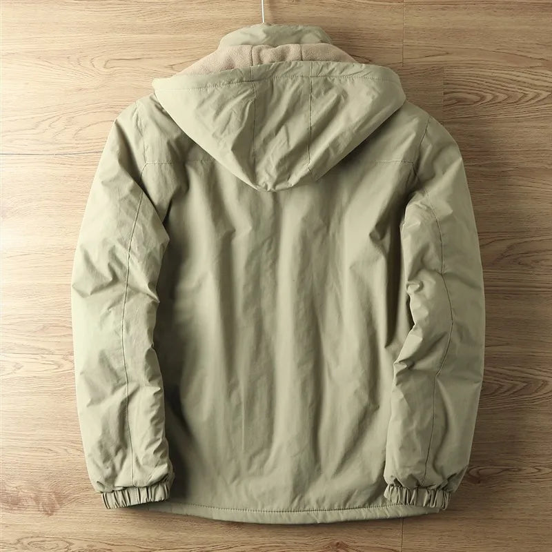 For Autumn and Winter, Men's Casual, Detachable, Hooded, Windbreaker, Loose and Warm Jacket
