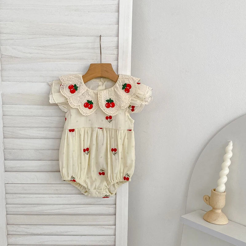 2026 New Spring Infant Baby Girls Romper Baby Girl Clothing Long Sleeved Embroidery 0-24M Newborn Baby Girls Bodysuits