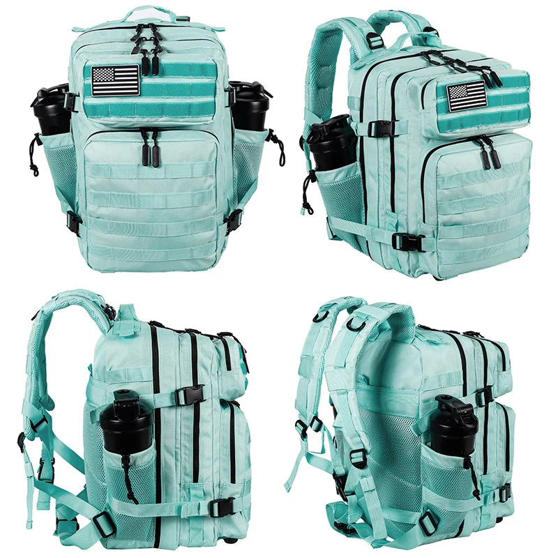 LHl 35L Tactical Backpack Small Athlete Gym Bag for Men/Women Qutdoor Travel Hiking Molle Rucksack with Bottle Holder