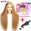85% Real Human Hair Mannequin Head For Hair Training Styling Professional Hairdressing Cosmetology Dolls Head For Hairstyles