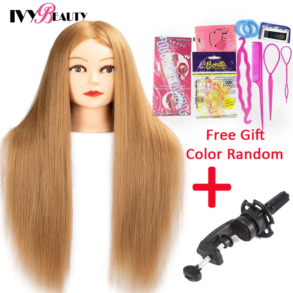 85% Real Human Hair Mannequin Head For Hair Training Styling Professional Hairdressing Cosmetology Dolls Head For Hairstyles