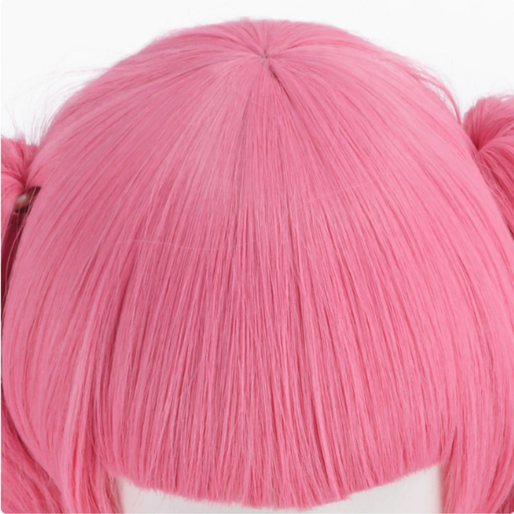 Princess Perona Cosplay Wig: Pink Double-Curled Ponytail, Synthetic Fiber, Heat-Resistant, Ideal for Comic Con Performances