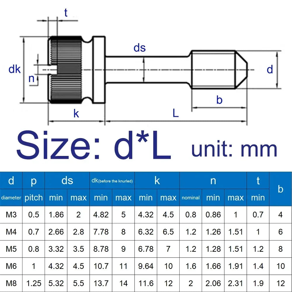 M2 M2.5 M3 M4 M5 M6 M8 304 Stainless Steel GB839 Knurled Non-Loosening Slotted Screws | Hand-Tightened Anti-Loosening Design