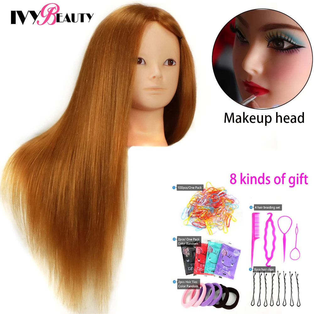85% Real Human Hair Mannequin Head For Hair Training Styling Professional Hairdressing Cosmetology Dolls Head For Hairstyles