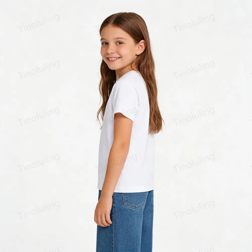 1 to 14 Years Boys T Shirts 100% Cotton Plain Girl T Shirt Sports Black White Children's Tees Short Sleeve Teenage Baby Clothing