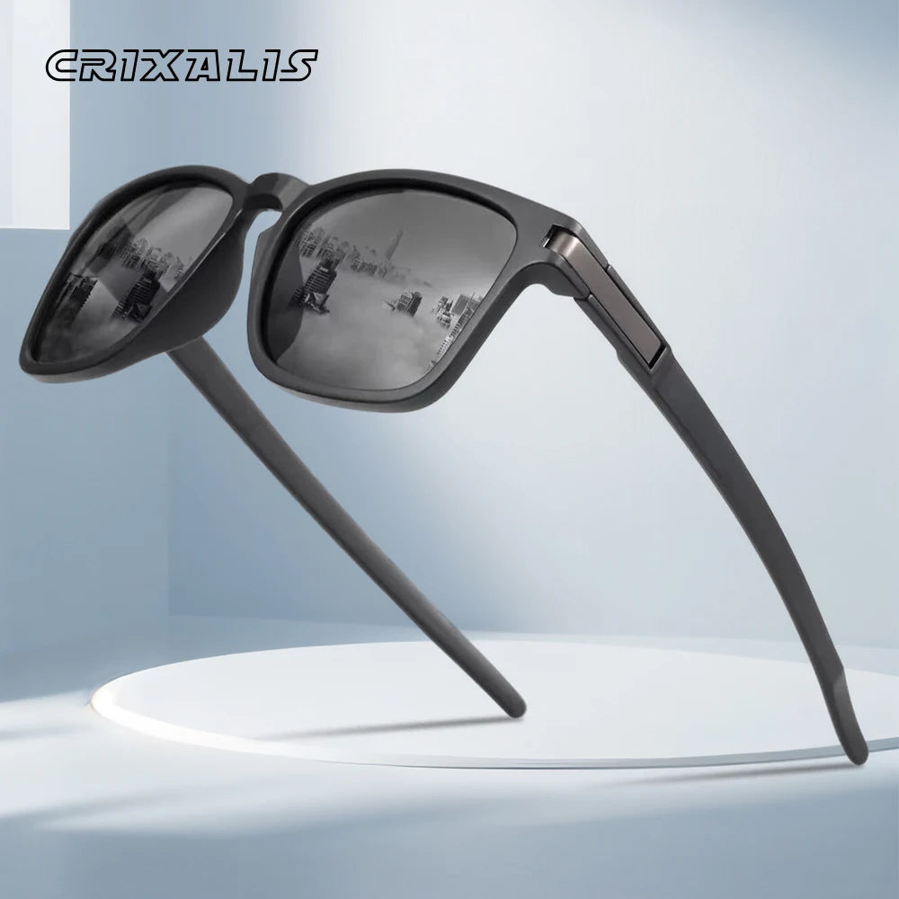 CRIXALIS Fashion Square Polarized Sunglasses Men Women Anti-glare Driving Sun Glasses Vintage Mirror Shades Male UV Protection