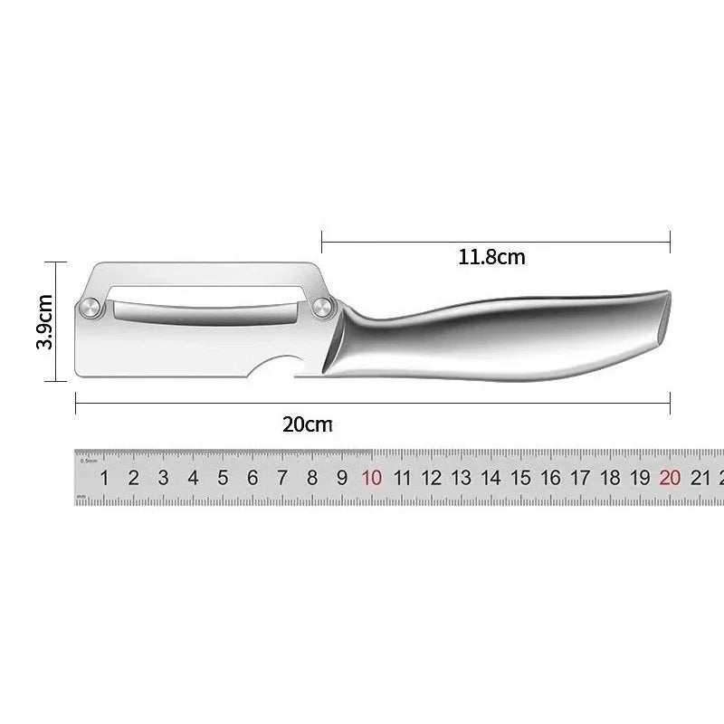 1/2PCS 2-in-1 Stainless Steel Vegetable Peeler Multifunctional Fruit Peeling Tool with Bottle Opener for Kitchen