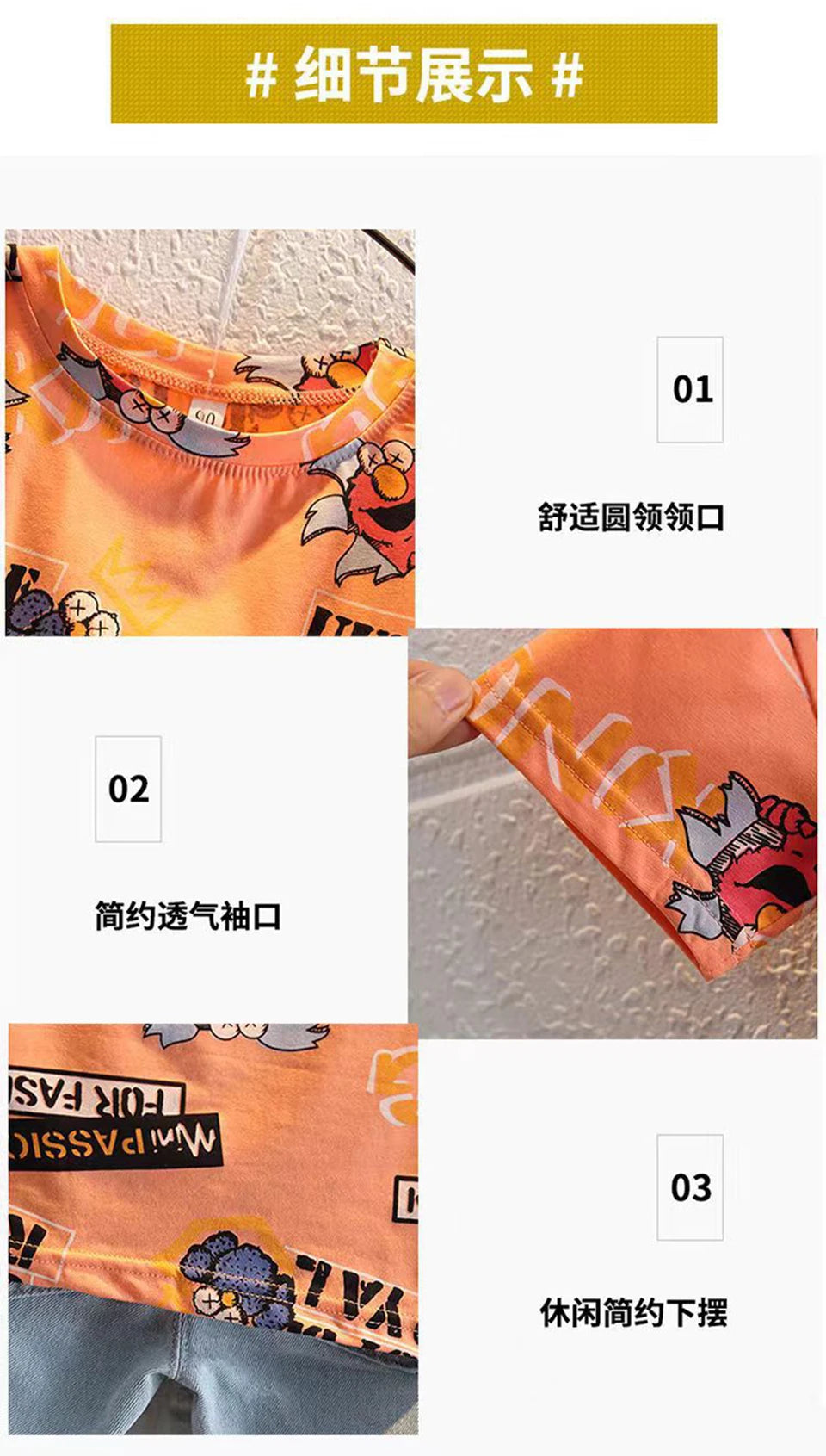 2026 New Kids Clothing Set Cartoon Print Short Sleeve T-Shirt & Denim Shorts 2Pcs/Sets Casual Summer Boys Children Clothes 3-12Y