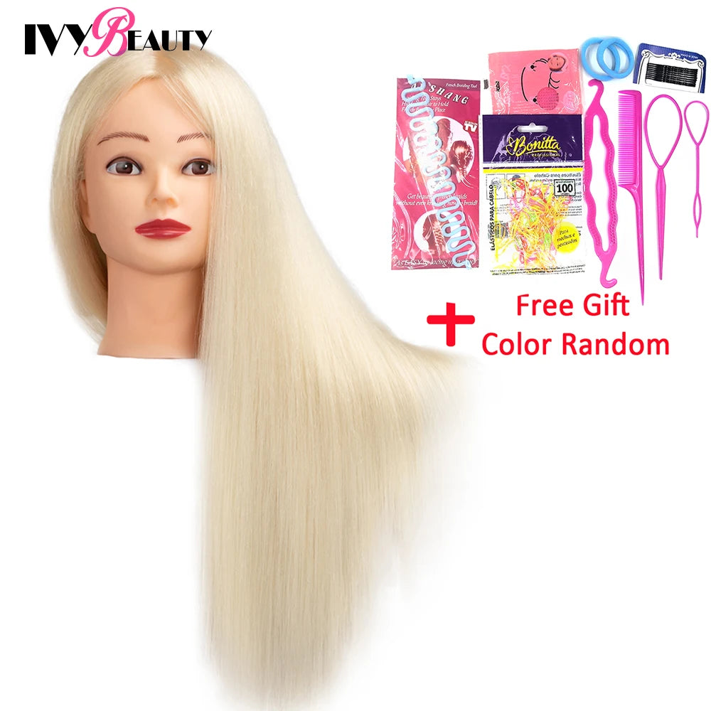 85% Real Human Hair Mannequin Head For Hair Training Styling Professional Hairdressing Cosmetology Dolls Head For Hairstyles