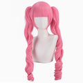 Princess Perona Cosplay Wig: Pink Double-Curled Ponytail, Synthetic Fiber, Heat-Resistant, Ideal for Comic Con Performances