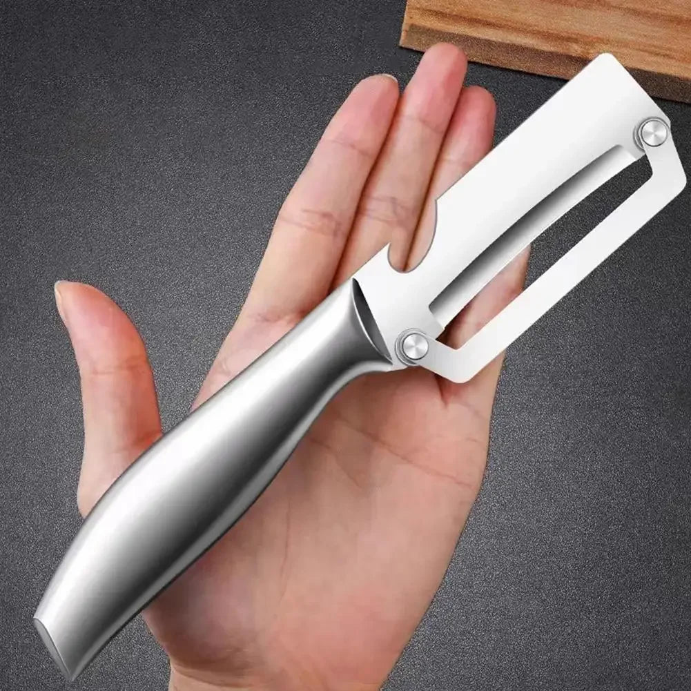 1/2PCS 2-in-1 Stainless Steel Vegetable Peeler Multifunctional Fruit Peeling Tool with Bottle Opener for Kitchen