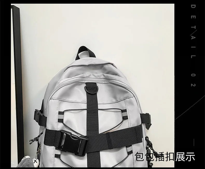 Backpack men and women cool backpack leisure junior high school students backpack personality skateboard