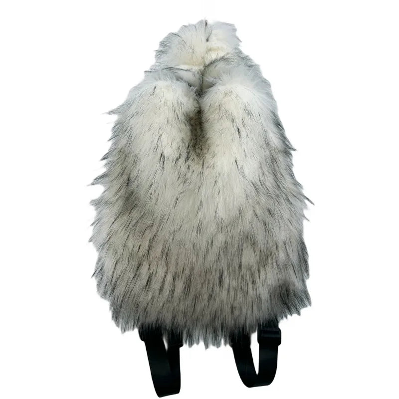 2026 NEW FASHION Y2K Faux Fur FOR Women Backpack Solid Soft Fleece Knapsack Harajuku Style Winter Ladies Bag