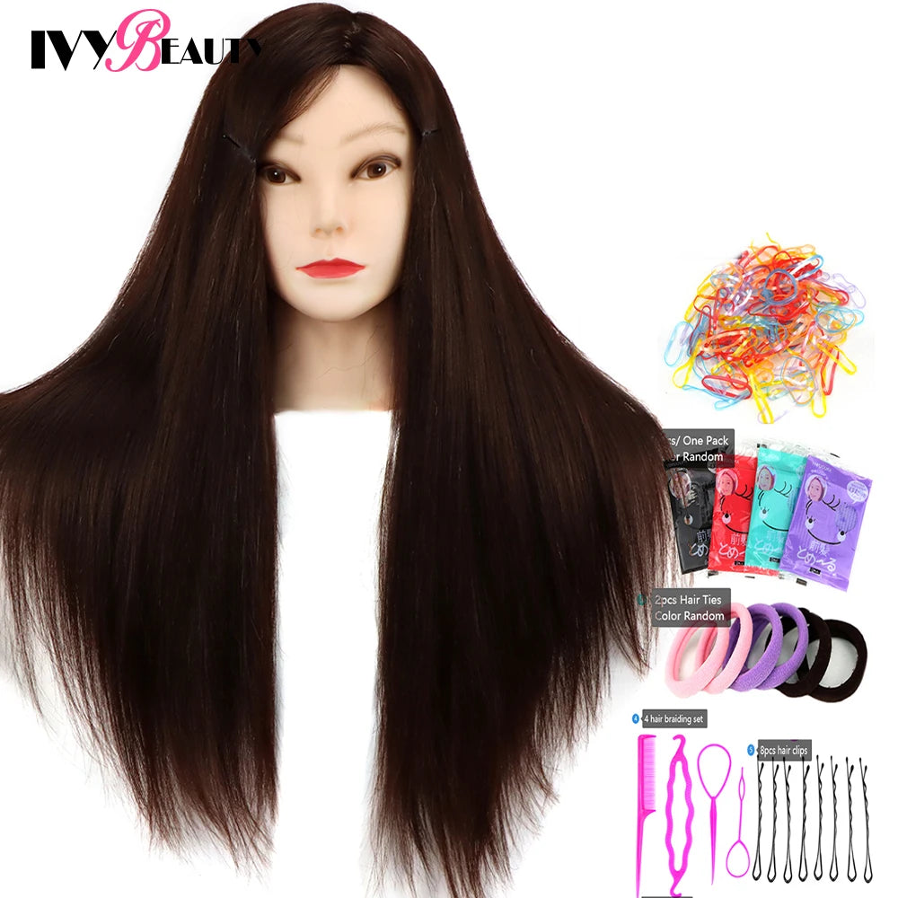 85% Real Human Hair Mannequin Head For Hair Training Styling Professional Hairdressing Cosmetology Dolls Head For Hairstyles