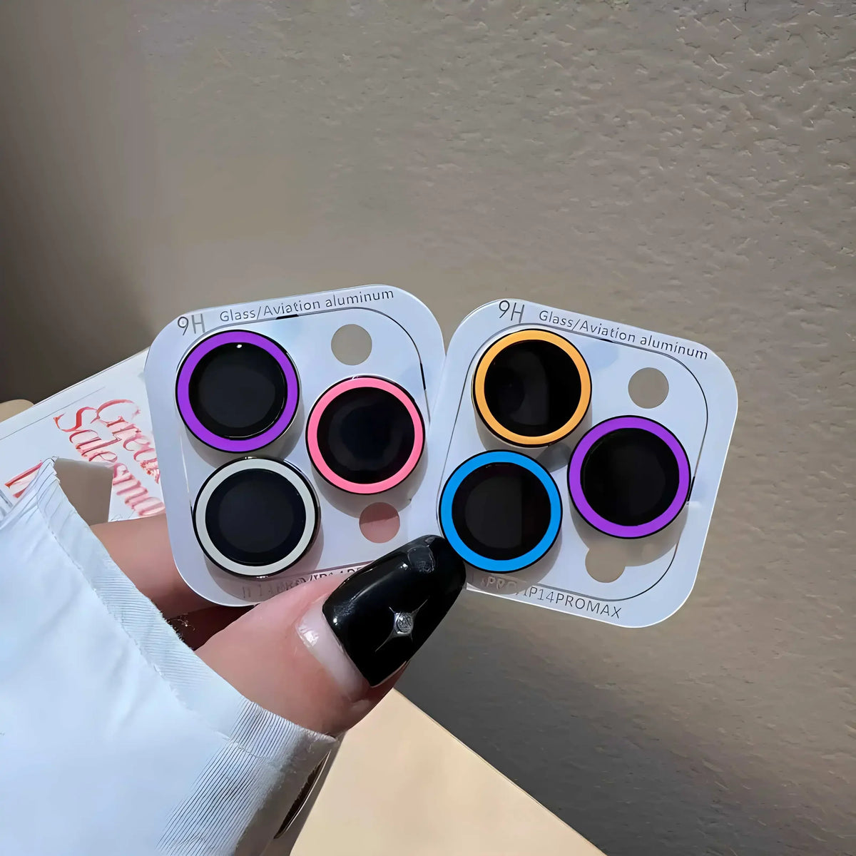 2-3Pcs Luminous Ceramic Camera Protector Film For IPhone 16 12 13 14 15 Pro Max 15 Plus 13 12 Mini Lens Ring Glass Glowing Cap