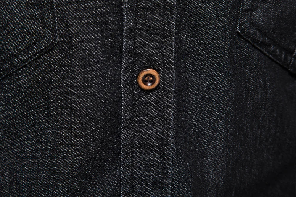 AIOPESON Elastic Cotton Denim Shirt Men Long Sleeve Quality Cowboy Shirts for Men Casual Slim Fit Jeans Men Shirts