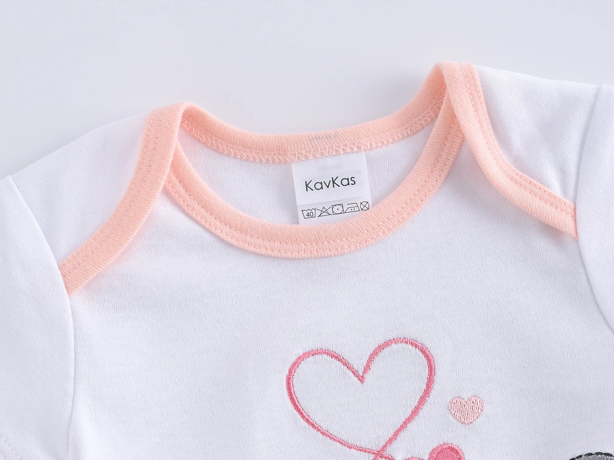 Kavkas 3 Pcs/lot Baby Boy Bodysuit 100% Cotton Short Sleeve Newborn Girls Clothes Summer Infant Clothing