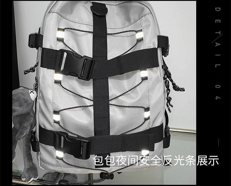 Backpack men and women cool backpack leisure junior high school students backpack personality skateboard