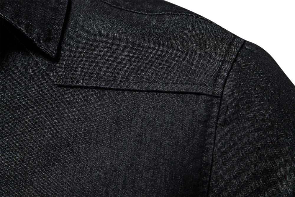 AIOPESON Elastic Cotton Denim Shirt Men Long Sleeve Quality Cowboy Shirts for Men Casual Slim Fit Jeans Men Shirts