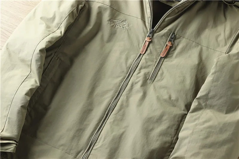 For Autumn and Winter, Men's Casual, Detachable, Hooded, Windbreaker, Loose and Warm Jacket