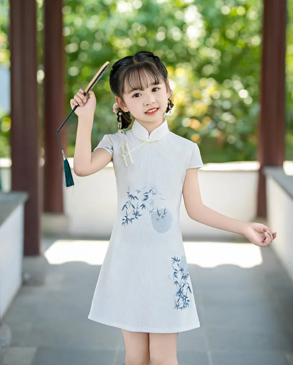Tang Costume Girl Dress Qipao Children Outfit Stage Party Cheongsams Baby Hanfu Kids Clothing Vestidos Summer Girls Dresses