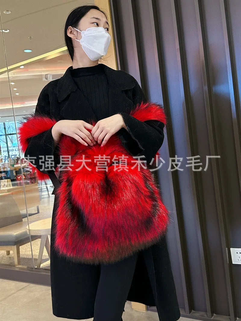 2026 NEW FASHION Y2K Faux Fur FOR Women Backpack Solid Soft Fleece Knapsack Harajuku Style Winter Ladies Bag