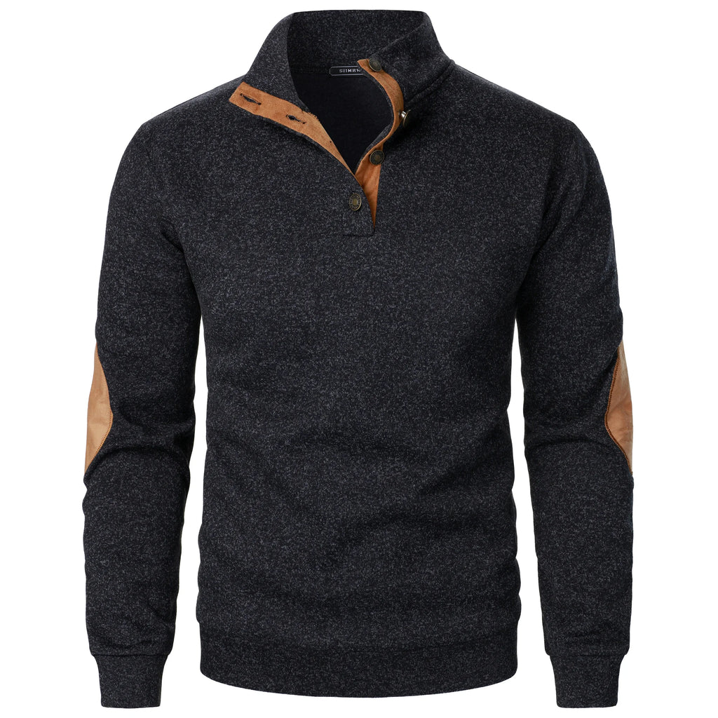 Autumn and winter men's stand collar long sleeve casual knitted sweater top