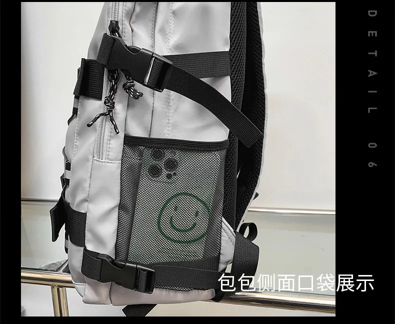 Backpack men and women cool backpack leisure junior high school students backpack personality skateboard