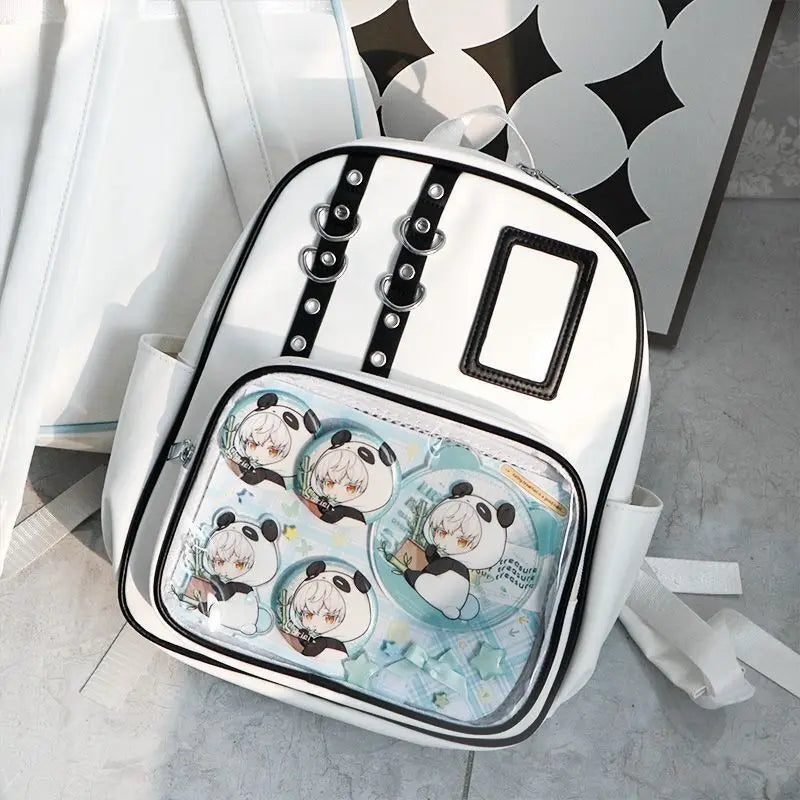 Y2K Cute Mini Backpack Women Kawaii Ita Bag Sweet Girl Transparent Rucksack DIY Display Knapsack Lolita Preppy Style School Bags