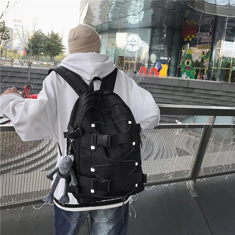 Backpack men and women cool backpack leisure junior high school students backpack personality skateboard
