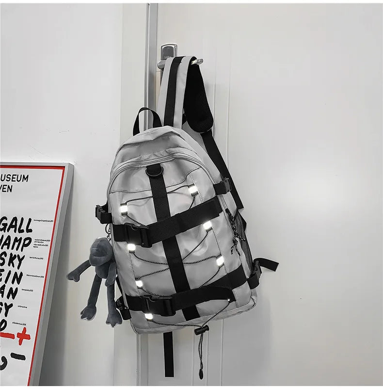 Backpack men and women cool backpack leisure junior high school students backpack personality skateboard