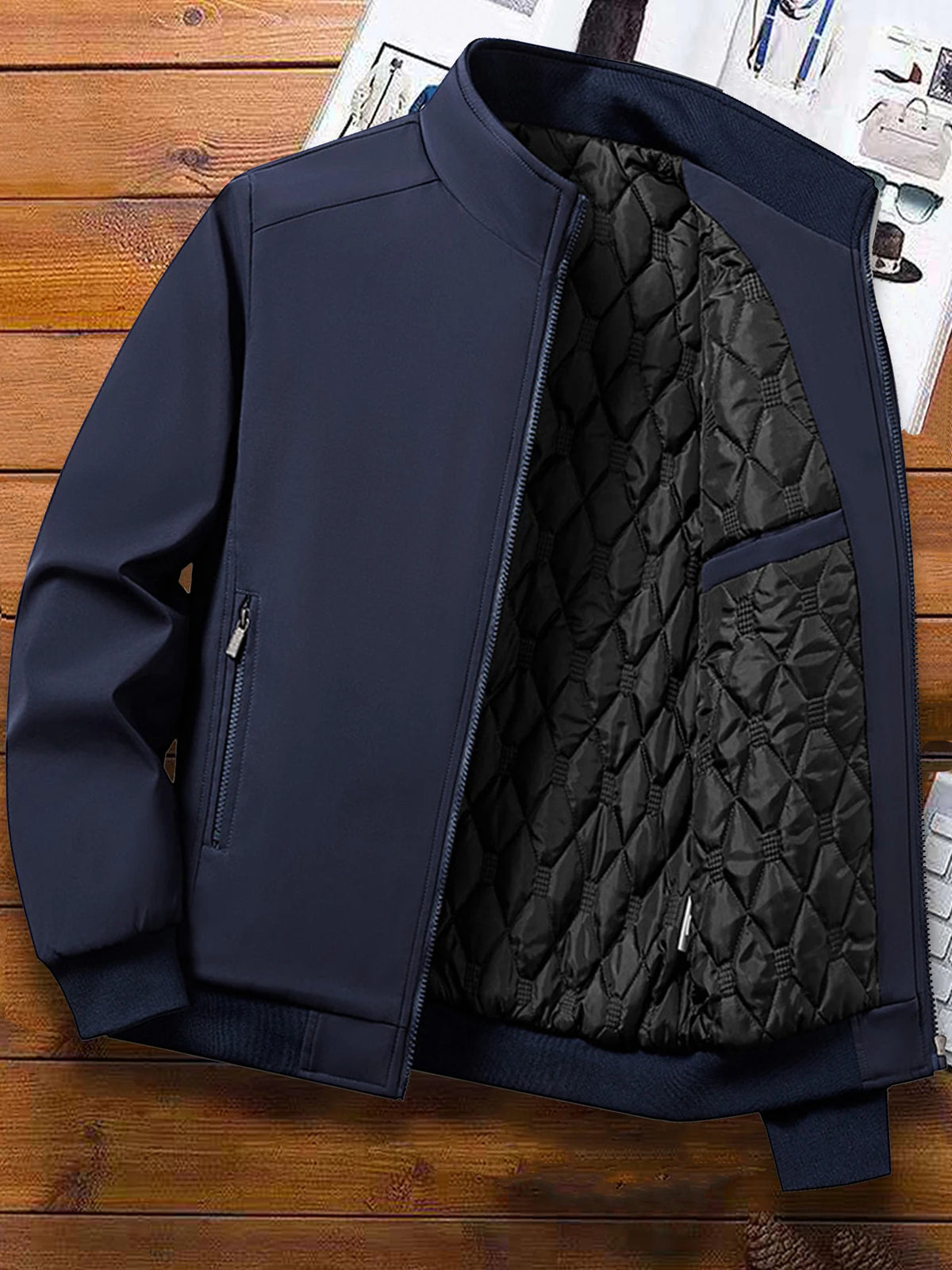 Men's Casual Stand Collar Winter Jacket - Thickened Warm Coat for Autumn and Winter