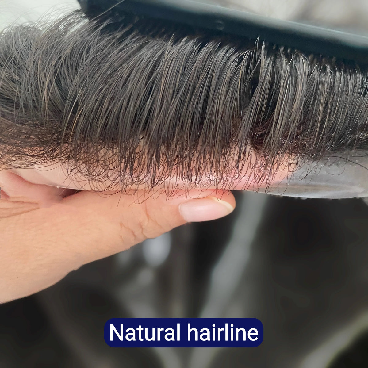 Women's Hairpiece Toupee PU  Human Hair Replacement System for Women 16inches Long Hair Natural Women's Capillary Prosthesis
