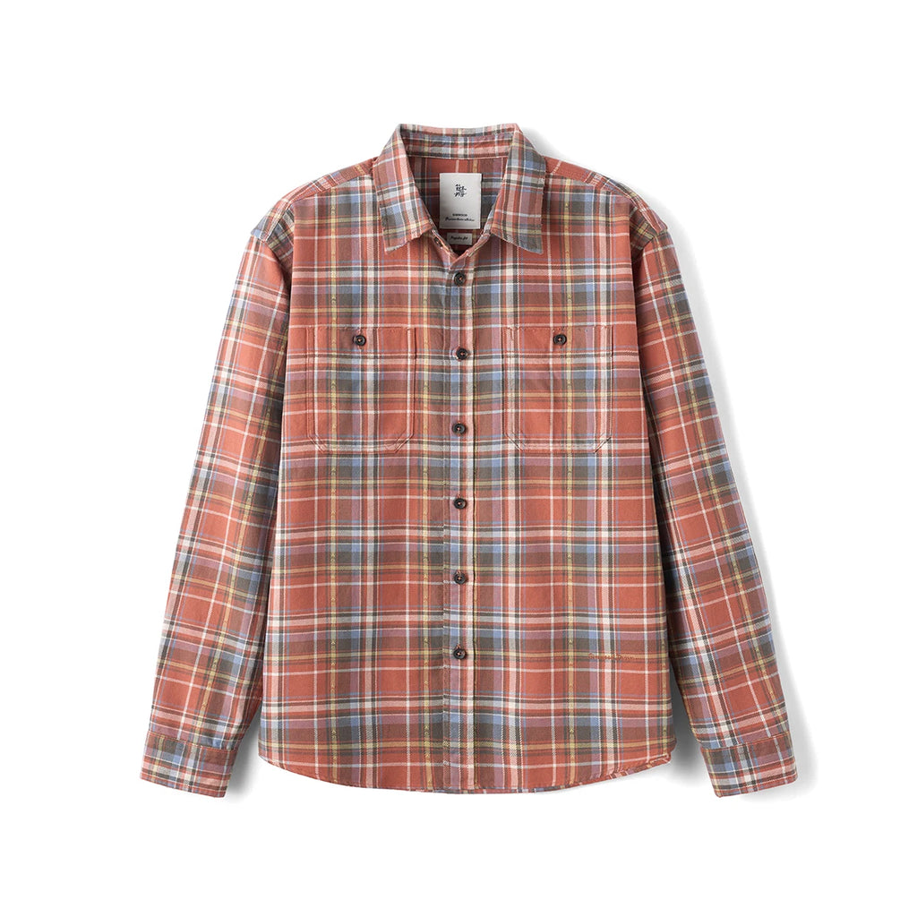 SIMWOOD High Standard 2026 Autumn Winter New Vintage Washed Plaid Shirt Men Oversized Distressed Frayed Hem 100% Cotton Tops