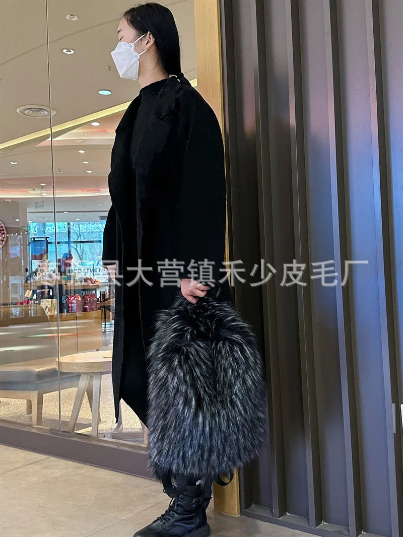 2026 NEW FASHION Y2K Faux Fur FOR Women Backpack Solid Soft Fleece Knapsack Harajuku Style Winter Ladies Bag