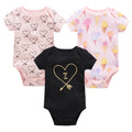 Kavkas 3 Pcs/lot Baby Boy Bodysuit 100% Cotton Short Sleeve Newborn Girls Clothes Summer Infant Clothing