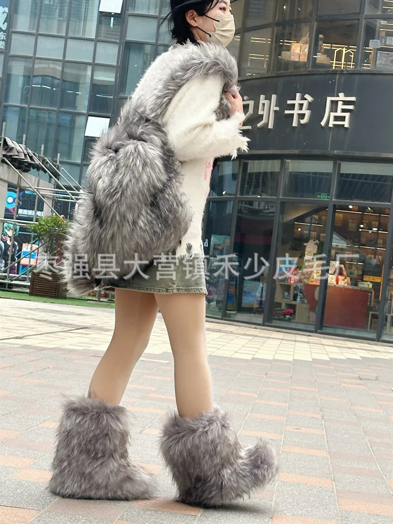 2026 NEW FASHION Y2K Faux Fur FOR Women Backpack Solid Soft Fleece Knapsack Harajuku Style Winter Ladies Bag