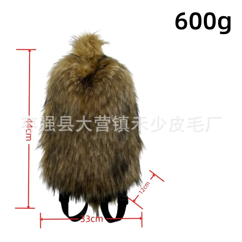 2026 NEW FASHION Y2K Faux Fur FOR Women Backpack Solid Soft Fleece Knapsack Harajuku Style Winter Ladies Bag