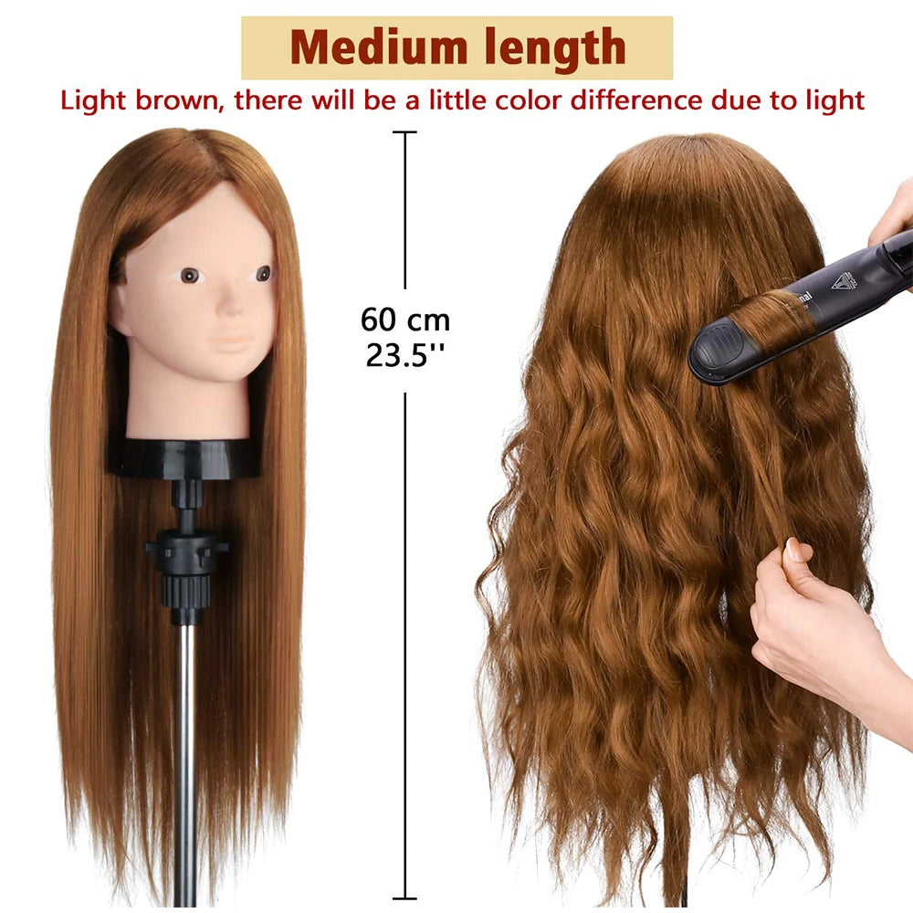 85% Real Human Hair Mannequin Head Without Make-up Professional Hairdressing Training Head For Hair Styling Braid Curl Cut DIY