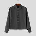 INCERUN Men Striped Shirt Lapel Long Sleeve Loose Casual Men Clothing 2025 Oversize Streetwear Spring Autumn Tops Fashion Shirts