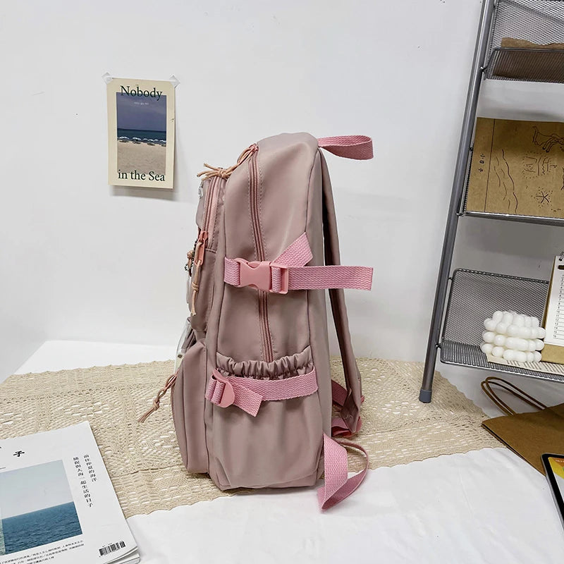 Cute Women Backpacks Waterproof Multi-Pocket Nylon School Backpack for Student Female Girls Kawaii Laptop Book Pack Mochilas