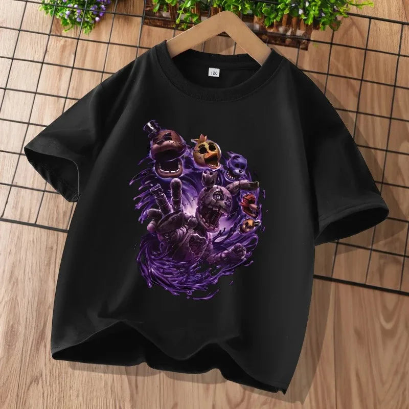 2026 Cartoon Five Nights At Freddys Kids T-shirts FNAF Graphic T-shirt Children Casual Sports Tops Short Sleeves Kids Clothing