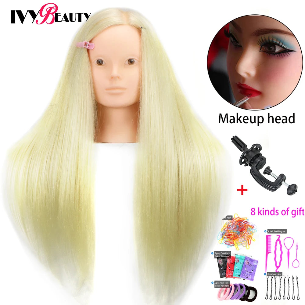85% Real Human Hair Mannequin Head For Hair Training Styling Professional Hairdressing Cosmetology Dolls Head For Hairstyles