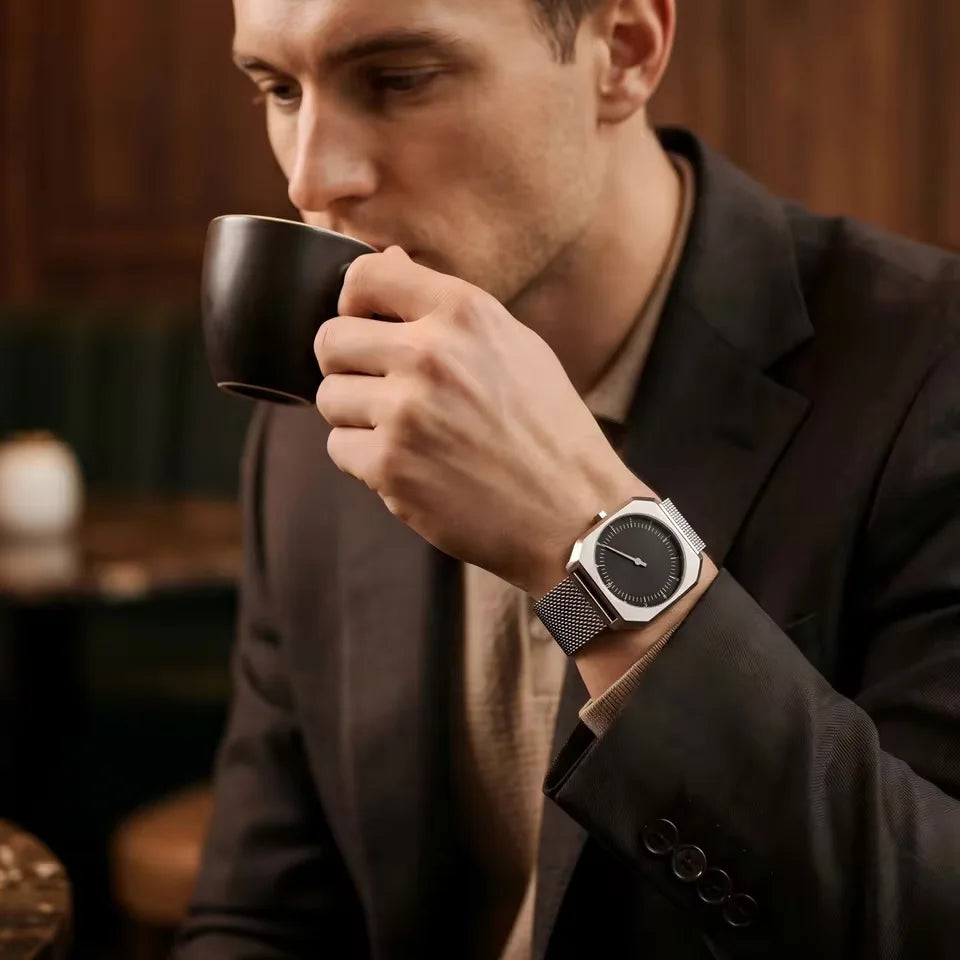 SKU Retro One Pointer Men's Watch Vintage Style Square Quartz Unique Design Fashion Alloy Wristwatch